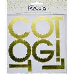 AussieSuperStore Art & Craft Essentials Congratulations Favours Stickers (in 2 designs) Favours Stickers (in 2 designs) | Craft Party Scrapbooking Embellishment Decoration 9323823194765 FAV17081