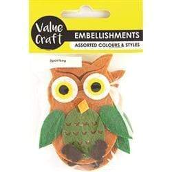 AussieSuperStore Art & Craft Essentials Craft Felt Owl Craft Felt Owl | Craft Party Scrapbooking Embellishment Decoration 9331468058120 VCFLT14