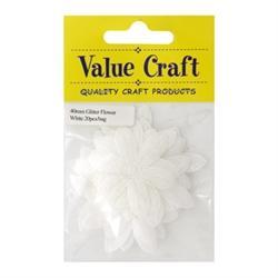 AussieSuperStore Art & Craft Essentials Craft Glitter Flower White Craft Glitter Flower White | Artificial Flower Party Decoration 9331468023425 VCGFLGWH