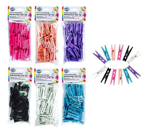 AussieSuperStore Art & Craft Essentials Craft Pegs (in 6 colours) Craft Pegs(in 6 colours) | Wooden Pegs | Wooden Craft Clothes Pegs