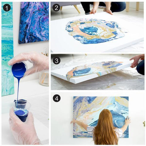 AussieSuperStore Art & Craft Essentials Craft Pour Color - Pre Mixed Art Paint Kit Craft Pour Color - Pre Mixed Art Paint Kit | American Color Pour Kit 940018