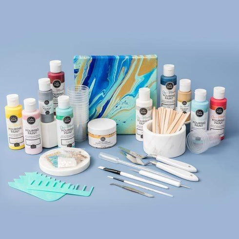 AussieSuperStore Art & Craft Essentials Craft Pour Color - Pre Mixed Art Paint Kit Craft Pour Color - Pre Mixed Art Paint Kit | American Color Pour Kit 940018