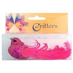 AussieSuperStore Art & Craft Essentials Critters Bird with Glitter Curly Tail 12cm (in 3 colours) Critters Bird with Glitter Curly Tail 12cm | Animal Craft Embellishments