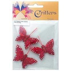 AussieSuperStore Art & Craft Essentials Critters Butterfly Feather Glitter 5cm (in 6 colours) Critters Butterfly Feather Glitter 5cm (in 6 colours) | Craft Embellishment