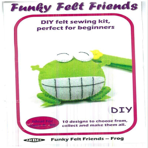 AussieSuperStore Art & Craft Essentials DIY Funky Felt Frog Kit DIY Funky Felt Frog Kit | DIY Craft Kits for Kids FE9FFFR