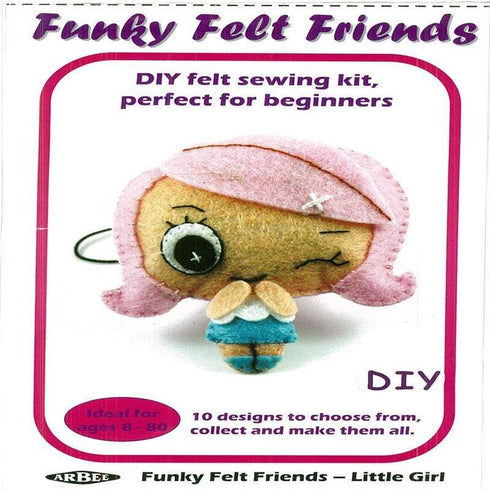 AussieSuperStore Art & Craft Essentials DIY Funky Felt Little Girl Kit DIY Funky Felt Little Girl Kit | DIY Craft Kits for Kids FE9FFLG