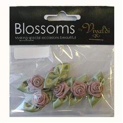 AussieSuperStore Art & Craft Essentials Dusty Pink 10mm Grub Rose with Leaves (in 3 colours) 10mm Grub Rose with Leaves | Artificial Flower Party Decoration 9323823043339 GRL2DP