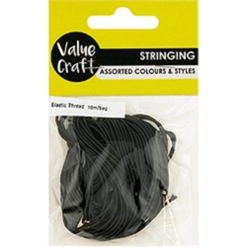 AussieSuperStore Art & Craft Essentials Elastic Thread Black Elastic Thread Black | Jewellery Making Accessories 9331468057673 VCET004