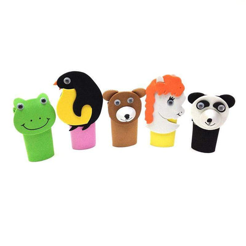 AussieSuperStore Art & Craft Essentials EVA Finger Puppet Safari Kit EVA Finger Puppet Safari Kit | Kid's Craft Foam Shapes EV9FPKS
