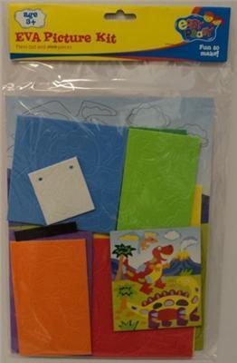 AussieSuperStore Art & Craft Essentials EVA Picture Dinosaurs Kit EVA Picture Dinosaurs Kit | Kid's Craft Foam Shapes EV9PKDI