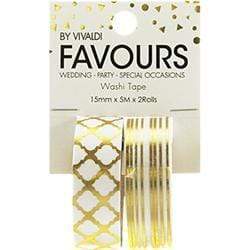 AussieSuperStore Art & Craft Essentials Favours Washi Tape White/Gold Foil 2 rolls Favours Washi Tape White/Gold Foil 2 rolls | Craft & Washi Tapes | Adhesive Tapes 9323823194895 FAV17094