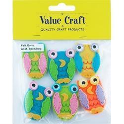 AussieSuperStore Art & Craft Essentials Felt Owls Felt Owls | Scrapbooking Stickers | Embellishment 9331468045496 VCFLT07