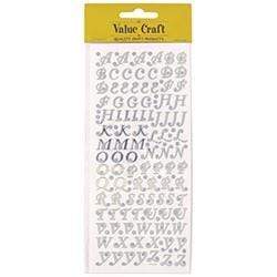 AussieSuperStore Art & Craft Essentials Flat Stickers - Glitter Alphabet Capitals Silver Flat Stickers - Glitter Alphabet Capitals Silver | Scrapbooking Sticker 9331468038924 VCFS26