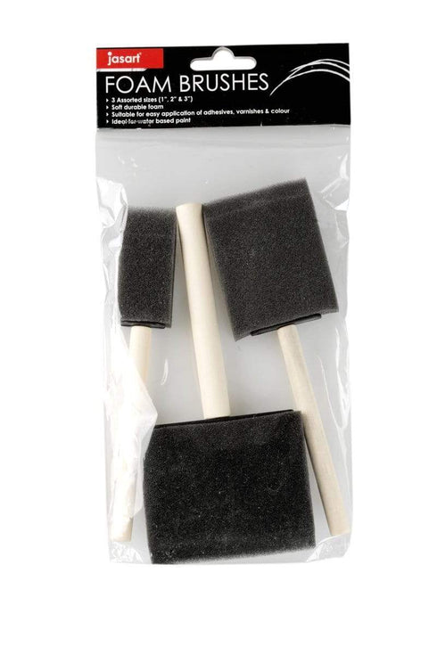 AussieSuperStore Art & Craft Essentials Foam Brush 3 Piece Set Jasart Foam Brushes Jasart Foam Brushes | Paint Brushes 9311960383333 0383330