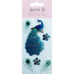 AussieSuperStore Art & Craft Essentials Foil Peacock 3D stickers Foil Peacock 3D stickers | Scrapbooking Embellishment 9323823192976 JB16016