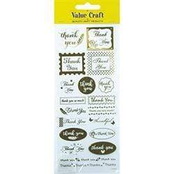 AussieSuperStore Art & Craft Essentials Foil Stickers - Thanks You Gold Foil Stickers - Thanks You Gold | Scrapbooking Embellishment 9331468048909 VCFS40