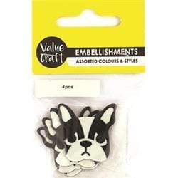 AussieSuperStore Art & Craft Essentials French Bulldogs Embellishments French Bulldogs Embellishments | Craft Embellishment | Scrapbooking Embellishment 9331468058229 VCEMB01