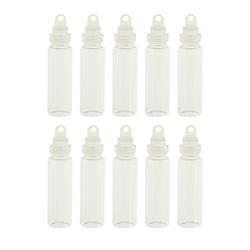 AussieSuperStore Art & Craft Essentials Glass Bottles with Plastic Lid Glass Bottles with Plastic Lid | Mini Glass Bottle 9331468051497 VJY143