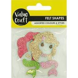 AussieSuperStore Art & Craft Essentials Glitter Felt Mermaid Shapes Glitter Felt Mermaid Shapes | Craft Party Scrapbooking Embellishment Decoration 9331468055136 VJY666