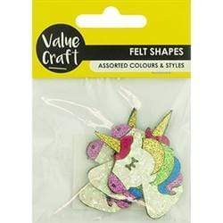 AussieSuperStore Art & Craft Essentials Glitter Felt Unicorn Shapes Glitter Felt Unicorn Shapes | Craft Party Scrapbooking Embellishment Decoration 9331468055129 VJY665