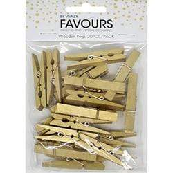 AussieSuperStore Art & Craft Essentials Gold Decorative Wooden Pegs (in 2 colors) Decorative Wooden Pegs (in 2 colors) | Wooden Pegs | Wooden Craft Clothes Pegs 9323823194819 FAV17086