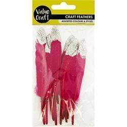 AussieSuperStore Art & Craft Essentials Goose Feathers with Glitter Tip (in 4 colors) Goose Feathers with Glitter Tip (in 4 colors) | Artificial Craft Feathers