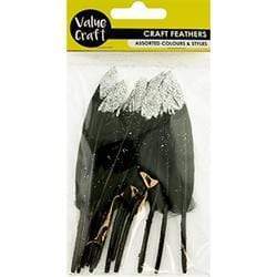 AussieSuperStore Art & Craft Essentials Goose Feathers with Glitter Tip (in 4 colors) Goose Feathers with Glitter Tip (in 4 colors) | Artificial Craft Feathers