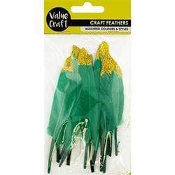 AussieSuperStore Art & Craft Essentials Goose Feathers with Glitter Tip (in 4 colors) Goose Feathers with Glitter Tip (in 4 colors) | Artificial Craft Feathers