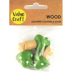 AussieSuperStore Art & Craft Essentials Green Craft Wood Mushroom (in 2 colour) Craft Wood Mushroom | Craft Wooden Shapes | Laser cut Wooden Shapes 9331468058304 VCWD24