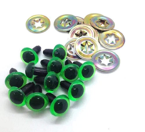 AussieSuperStore Art & Craft Essentials Green Crystal Eyes 12mm (in 5 colours) Crystal Eyes 12mm (in 5 colours) | Doll Making Accessories E9CR12GN