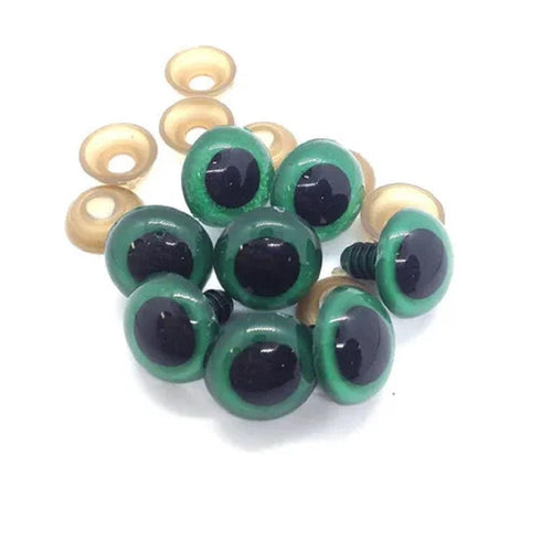 AussieSuperStore Art & Craft Essentials Green Crystal Eyes 18mm (in 7 colours) Crystal Eyes 18mm (in 7 colours) | Doll Making Accessories E9CR18GN