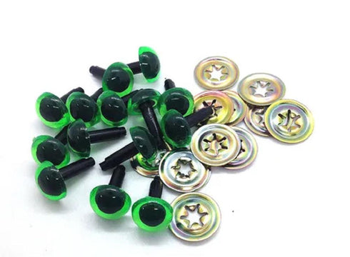 AussieSuperStore Art & Craft Essentials Green Crystal Eyes 9mm (in 6 colours) Crystal Eyes 9mm (in 6 colours) | Doll Making Accessories E9CR9GN