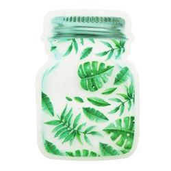 AussieSuperStore Art & Craft Essentials Green Leaf Mason Jar Mason Jar Shaped Zip Lock Bags 9x15cm (in 2 designs) Mason Jar Shaped Zip Lock Bags 9x15cm | Mason Jar Zipper Bags Food Storage Snack Sandwich 9331468058380 VCZL03