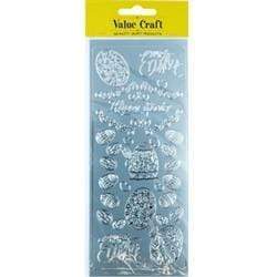 AussieSuperStore Art & Craft Essentials Happy Easter Silver Easter Peel Stickers (in 4 styles) Easter Peel Stickers (in 4 styles) | Scrapbooking Stickers | Embellishments 9331468044680 VCEAS1511