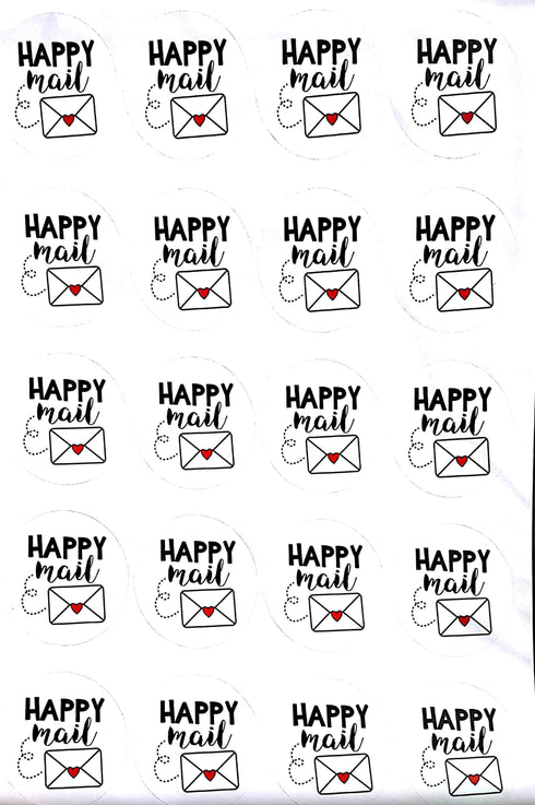 AussieSuperStore Art & Craft Essentials Happy Mail White Printed Sticker (in 4 types) White Printed Sticker (in 4 types) | Scrapbooking Embellishment DUR3130