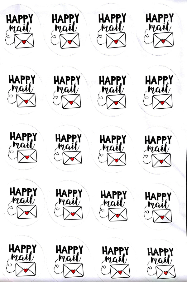 AussieSuperStore Art & Craft Essentials Happy Mail White Printed Sticker (in 4 types) White Printed Sticker (in 4 types) | Scrapbooking Embellishment DUR3130