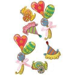 AussieSuperStore Art & Craft Essentials Hats and Balloons 6pcs Party Theme 3D Stickers (in 8 styles) Party Theme 3D Stickers | Scrapbooking Stickers | Embellishments 9323823146245 JBS004