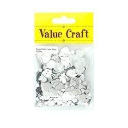 AussieSuperStore Art & Craft Essentials Hearts Silver Glitter Shapes Hearts Silver Glitter Shapes | Craft Glitter Shape 9331468001966 VCSQ13