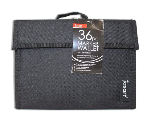 AussieSuperStore Art & Craft Essentials Holds 36 Markers - 250 x 180 x 60mm Jasart Marker Storage Wallet Jasart Marker Storage Wallet | Marker Storage Case 9311960420434 0420430