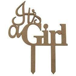 AussieSuperStore Art & Craft Essentials It's a Girl Wooden Shapes Cake Topper (in 2 design) Wooden Shapes Cake Topper (in 2 design) | Craft Wooden Shapes | Laser cut Wooden Shapes 9331468051428 VCWD31