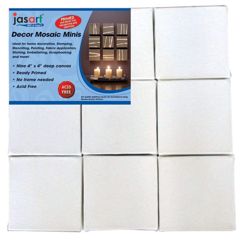 AussieSuperStore Art & Craft Essentials Jasart Decor Canvas Mosaic Mini Pack Jasart Decor Canvas Mosaic Mini Pack | Canvas Deep Edge 9311960303294 0303290