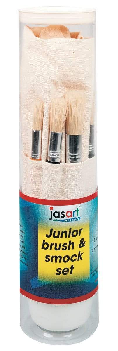 AussieSuperStore Art & Craft Essentials Jasart Junior Brush & Smock Set Jasart Junior Brush & Smock Set  9311960295261 0295260