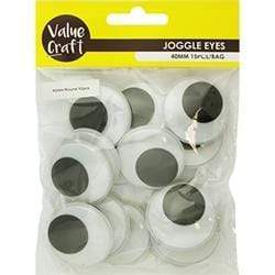 AussieSuperStore Art & Craft Essentials Joggle Eyes Round 40mm Joggle Eyes Round 40mm | Googly or Wiggle Eye | Eye Stickers for Crafts 9331468055822 VJY713