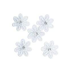 AussieSuperStore Art & Craft Essentials Lace Flower Star Daisy Diamante Pearl Lace Flower Star Daisy Diamante Pearl | Artificial Flower Party Decoration 9323823186227 FLL01