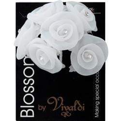 AussieSuperStore Art & Craft Essentials Large White Organza Diamante Flowers (in 3 varieties) Organza Diamante Flowers (in 3 varieties) | Floral Craft Supplies 9323823177775 FL41WH