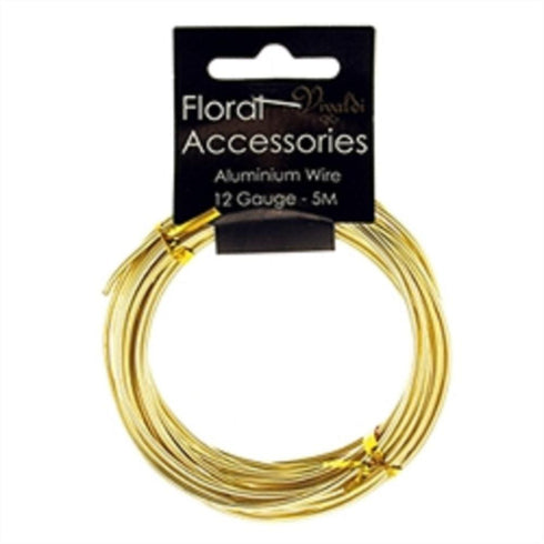AussieSuperStore Art & Craft Essentials Light Gold Aluminium Floral Wire 12 Gauge (in 4 colours) Aluminium Floral Wire 12 Gauge (in 4 colours) | Floral Craft Accessories 9323823206017 FLA1905