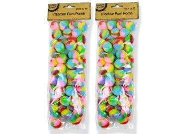AussieSuperStore Art & Craft Essentials Marble Pom Poms Marble Pom Poms | Craft Pom Poms 9320760217212 CRAFT 217212
