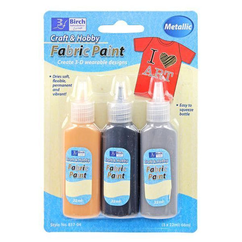 AussieSuperStore Art & Craft Essentials Metallic Craft Fabric Paints Craft Fabric Paints | Fabric Painting & Inks 156857