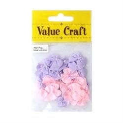 AussieSuperStore Art & Craft Essentials Mini Bows with Beads Pink & Lavender Mini Bows with Beads Pink & Lavender | Scrapbooking Embellishments 9331468004615 VBW102
