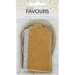 AussieSuperStore Art & Craft Essentials Natural with Silver Glitter Gift Tags Natural with Glitter (in 2 colors) Gift Tags Natural with Glitter (in 2 colors) | Stamp Activity Kit | Mini Gift Bag Tags| Tag Kits 9323823194857 FAV17090